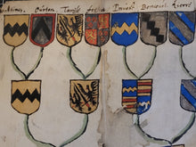 Load image into Gallery viewer, Genealogical Family Tree of Lady Marguerite de Fontaine and her Ancestors. Illuminated Manuscript on Parchment, 17th Century