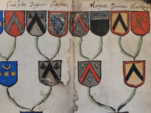 Load image into Gallery viewer, Genealogical Family Tree of Lady Marguerite de Fontaine and her Ancestors. Illuminated Manuscript on Parchment, 17th Century