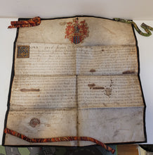 Load image into Gallery viewer, Patent of Nobility for the van Ysdoren or Ysendoren de Bloys Family, Signed by the King's Herald-At-Arms, Delaunay. Illuminated Manuscript on Parchment, September 20 1686
