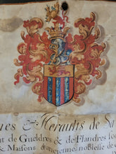 Load image into Gallery viewer, Patent of Nobility for the van Ysdoren or Ysendoren de Bloys Family, Signed by the King's Herald-At-Arms, Delaunay. Illuminated Manuscript on Parchment, September 20 1686