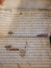 Load image into Gallery viewer, Patent of Nobility for the van Ysdoren or Ysendoren de Bloys Family, Signed by the King's Herald-At-Arms, Delaunay. Illuminated Manuscript on Parchment, September 20 1686