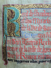 Load image into Gallery viewer, Récit de l'histoire et des Miracles de la Vie de Saint Nizier. The Story of the History and Miracles of the Life of Saint Nizier. Modern Illuminated Manuscript, 19th Century