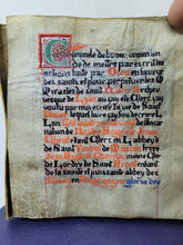 Load image into Gallery viewer, Récit de l'histoire et des Miracles de la Vie de Saint Nizier. The Story of the History and Miracles of the Life of Saint Nizier. Modern Illuminated Manuscript, 19th Century