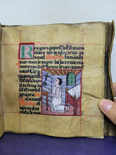 Load image into Gallery viewer, Récit de l'histoire et des Miracles de la Vie de Saint Nizier. The Story of the History and Miracles of the Life of Saint Nizier. Modern Illuminated Manuscript, 19th Century