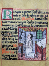 Load image into Gallery viewer, Récit de l'histoire et des Miracles de la Vie de Saint Nizier. The Story of the History and Miracles of the Life of Saint Nizier. Modern Illuminated Manuscript, 19th Century