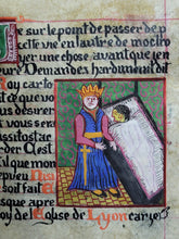 Load image into Gallery viewer, Récit de l'histoire et des Miracles de la Vie de Saint Nizier. The Story of the History and Miracles of the Life of Saint Nizier. Modern Illuminated Manuscript, 19th Century