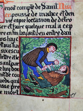 Load image into Gallery viewer, Récit de l'histoire et des Miracles de la Vie de Saint Nizier. The Story of the History and Miracles of the Life of Saint Nizier. Modern Illuminated Manuscript, 19th Century