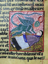 Load image into Gallery viewer, Récit de l'histoire et des Miracles de la Vie de Saint Nizier. The Story of the History and Miracles of the Life of Saint Nizier. Modern Illuminated Manuscript, 19th Century