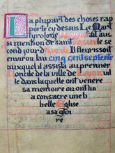 Load image into Gallery viewer, Récit de l'histoire et des Miracles de la Vie de Saint Nizier. The Story of the History and Miracles of the Life of Saint Nizier. Modern Illuminated Manuscript, 19th Century