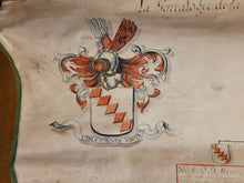 Load image into Gallery viewer, Genealogical Family Tree for the Ancient, Noble, and Knightly Family of Hamme. Manuscript on Parchment, Circa 1755, with additions until the 1870s