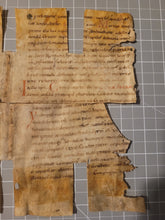 Load image into Gallery viewer, Two Connecting Bifolio Fragments from a Missal. Germany, Circa 1050-1100. Latin Manuscript on Parchment. Spine Linings Recovered from a Binding