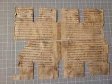 Load image into Gallery viewer, Two Connecting Bifolio Fragments from a Missal. Germany, Circa 1050-1100. Latin Manuscript on Parchment. Spine Linings Recovered from a Binding