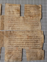 Load image into Gallery viewer, Two Connecting Bifolio Fragments from a Missal. Germany, Circa 1050-1100. Latin Manuscript on Parchment. Spine Linings Recovered from a Binding