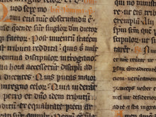 Load image into Gallery viewer, Leaf Fragment from a Sacramentary or Missal, 1150-1200. Germany. Latin Manuscript on Parchment. 15 Lines of Carolingian-Gothic (Proto-Gothic) Script