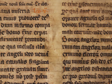 Load image into Gallery viewer, Leaf Fragment from a Sacramentary or Missal, 1150-1200. Germany. Latin Manuscript on Parchment. 15 Lines of Carolingian-Gothic (Proto-Gothic) Script