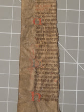 Load image into Gallery viewer, Leaf Fragment from a Liturgical Text, Late 13th to Early 14th Century. France. Latin Manuscript on Parchment. 34 Lines of Gothic Script