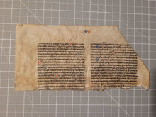 Load image into Gallery viewer, Leaf Fragment from a Medieval Manuscript, Late 13th Century. Latin Manuscript on Parchment. 18 Lines of Gothic Textura Book Hand