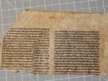 Load image into Gallery viewer, Leaf Fragment from a Medieval Manuscript, Late 13th Century. Latin Manuscript on Parchment. 18 Lines of Gothic Textura Book Hand