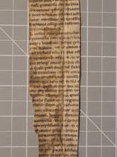 Load image into Gallery viewer, Leaf Fragment from a Medieval Manuscript, Late 13th Century. Latin Manuscript on Parchment. Recovered from a Binding. 60 Lines of Gothic Textura Book Hand