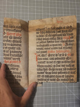 Load image into Gallery viewer, Bifolio Leaf Fragment from a Missal or Breviary, 14th Century. Latin Manuscript on Parchment. 17 Lines of Gothic Script