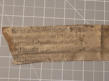 Load image into Gallery viewer, Bifolio Leaf Fragment from a Liturgical Text, 15 Century. Latin Manuscript on Vellum. 6 Lines of Gothic Script. Recovered from a Binding. 5 Lines of Gothic Script