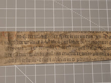 Load image into Gallery viewer, Bifolio Leaf Fragment from a Liturgical Text, 15 Century. Latin Manuscript on Vellum. 6 Lines of Gothic Script. Recovered from a Binding. 5 Lines of Gothic Script