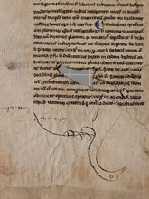 Load image into Gallery viewer, Two Leaves from Caesariensis’ Institutions Grammaticae, 1250. France. Latin Manuscript on Parchment. The Standard Latin Textbook during the Middle Ages