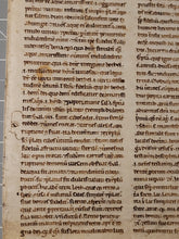 Load image into Gallery viewer, Sermones in Prophetas, Two Leaf Bifolio from an Unidentified Latin Sermon Text on Isaiah 26, 1-3, Late 12th Century. Manuscript on Parchment