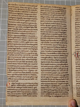Load image into Gallery viewer, Sermones in Prophetas, Two Leaf Bifolio from an Unidentified Latin Sermon Text on Isaiah 26, 1-3, Late 12th Century. Manuscript on Parchment