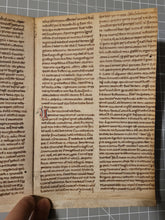 Load image into Gallery viewer, Sermones in Prophetas, Two Leaf Bifolio from an Unidentified Latin Sermon Text on Isaiah 26, 1-3, Late 12th Century. Manuscript on Parchment