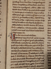 Load image into Gallery viewer, Sermones in Prophetas, Two Leaf Bifolio from an Unidentified Latin Sermon Text on Isaiah 26, 1-3, Late 12th Century. Manuscript on Parchment