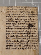 Load image into Gallery viewer, A Leaf Fragment from Bernard of Clairvaux’s Theologia, with quotations from Augustine's "De Doctrina Christiana, First Quarter of the 13th Century. France. Latin Manuscript on Parchment