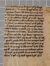 Load image into Gallery viewer, A Leaf Fragment from Bernard of Clairvaux’s Theologia, with quotations from Augustine's "De Doctrina Christiana, First Quarter of the 13th Century. France. Latin Manuscript on Parchment