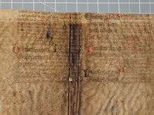 Load image into Gallery viewer, Manuscript Vulgate Bible Leaf Fragment, Circa 1275. German. Manuscript on Vellum. Recovered Manuscript Waste Binding
