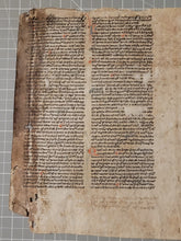 Load image into Gallery viewer, The Summa Fratris Alexandri, or Summa Theologica of Alexander of Hales, Circa 1250-1275. Two Large, Latin Manuscript Bifolios on Parchment from France. Recovered from a Binding