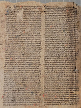 Load image into Gallery viewer, The Summa Fratris Alexandri, or Summa Theologica of Alexander of Hales, Circa 1250-1275. Two Large, Latin Manuscript Bifolios on Parchment from France. Recovered from a Binding