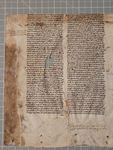 Load image into Gallery viewer, The Summa Fratris Alexandri, or Summa Theologica of Alexander of Hales, Circa 1250-1275. Two Large, Latin Manuscript Bifolios on Parchment from France. Recovered from a Binding