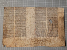 Load image into Gallery viewer, The Summa Fratris Alexandri, or Summa Theologica of Alexander of Hales, Circa 1250-1275. Two Large, Latin Manuscript Bifolios on Parchment from France. Recovered from a Binding