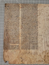Load image into Gallery viewer, The Summa Fratris Alexandri, or Summa Theologica of Alexander of Hales, Circa 1250-1275. Two Large, Latin Manuscript Bifolios on Parchment from France. Recovered from a Binding