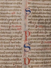 Load image into Gallery viewer, Leaf from a Large Latin Missal, Italy, Circa 1350. Manuscript on Parchment. 18 2 to 3-Line Initials