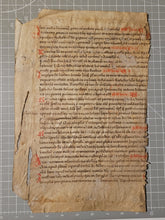 Load image into Gallery viewer, Two Leaves from the Martyrologium Hieronymianum, France, Late 13th Century. With Early Usage of Arabic Numerals. Latin Manuscript on Parchment