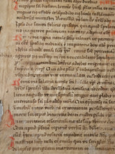 Load image into Gallery viewer, Two Leaves from the Martyrologium Hieronymianum, France, Late 13th Century. With Early Usage of Arabic Numerals. Latin Manuscript on Parchment