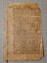 Load image into Gallery viewer, Two Leaves from the Martyrologium Hieronymianum, France, Late 13th Century. With Early Usage of Arabic Numerals. Latin Manuscript on Parchment