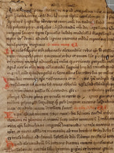 Load image into Gallery viewer, Two Leaves from the Martyrologium Hieronymianum, France, Late 13th Century. With Early Usage of Arabic Numerals. Latin Manuscript on Parchment