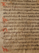 Load image into Gallery viewer, Two Leaves from the Martyrologium Hieronymianum, France, Late 13th Century. With Early Usage of Arabic Numerals. Latin Manuscript on Parchment
