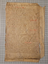 Load image into Gallery viewer, Two Leaves from the Martyrologium Hieronymianum, France, Late 13th Century. With Early Usage of Arabic Numerals. Latin Manuscript on Parchment