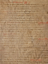 Load image into Gallery viewer, Two Leaves from the Martyrologium Hieronymianum, France, Late 13th Century. With Early Usage of Arabic Numerals. Latin Manuscript on Parchment