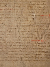 Load image into Gallery viewer, Two Leaves from the Martyrologium Hieronymianum, France, Late 13th Century. With Early Usage of Arabic Numerals. Latin Manuscript on Parchment