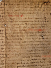 Load image into Gallery viewer, Two Leaves from the Martyrologium Hieronymianum, France, Late 13th Century. With Early Usage of Arabic Numerals. Latin Manuscript on Parchment