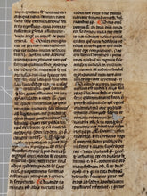 Load image into Gallery viewer, Leaf from Gratian’s Decretum Gratiani, France, Circa 1275-1325. Recovered from a Binding. Manuscript on Parchment. 30 Lines of Gothic Script, and Ornate Initials
